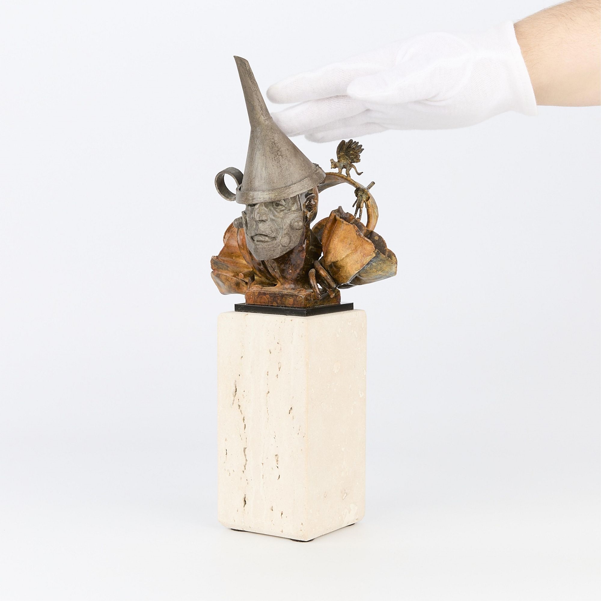 Artwork by Theodore Gall, 20th c. Theodore T. Gall Bronze Tin Man Sculpture, Made of bronze sculpture