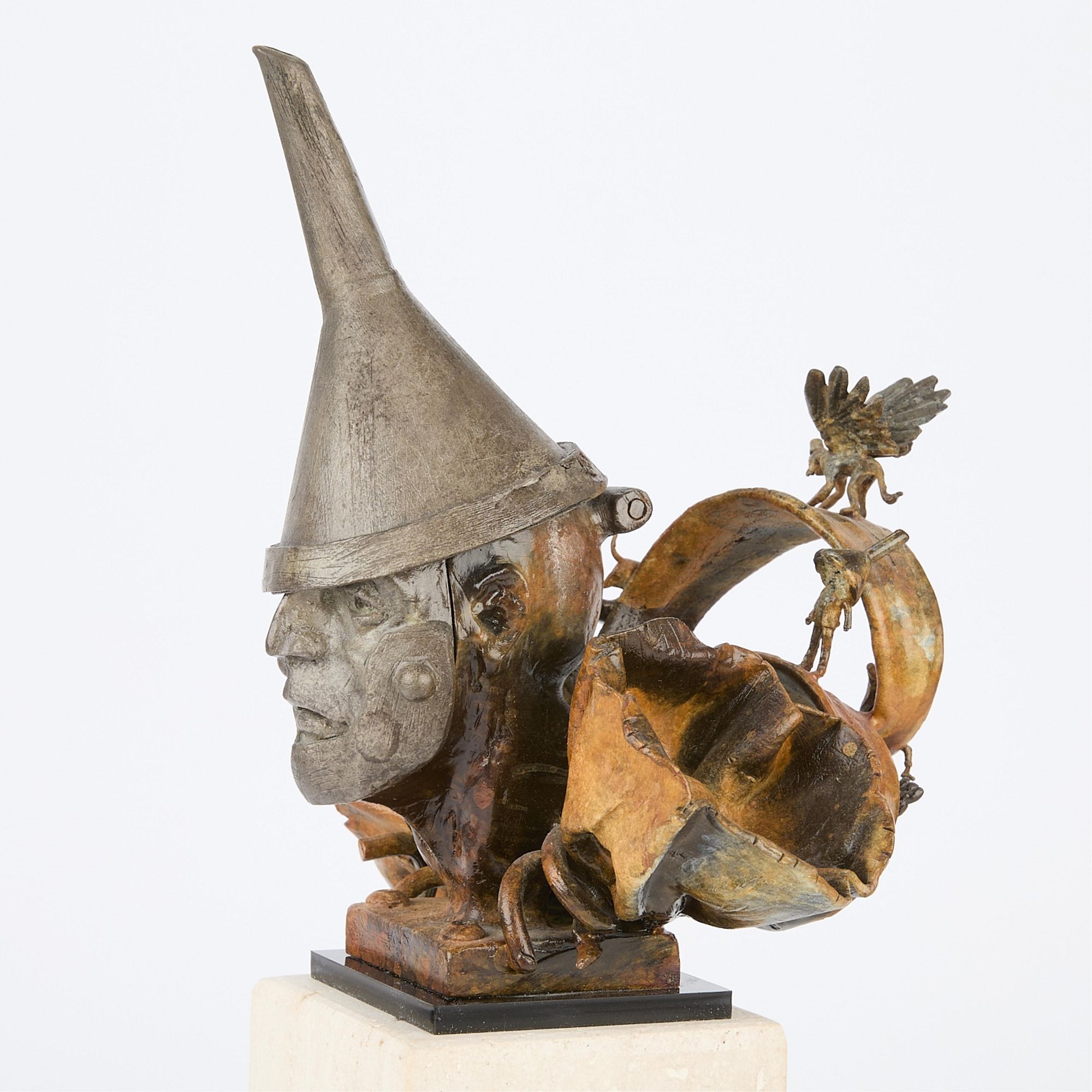 Artwork by Theodore Gall, 20th c. Theodore T. Gall Bronze Tin Man Sculpture, Made of bronze sculpture