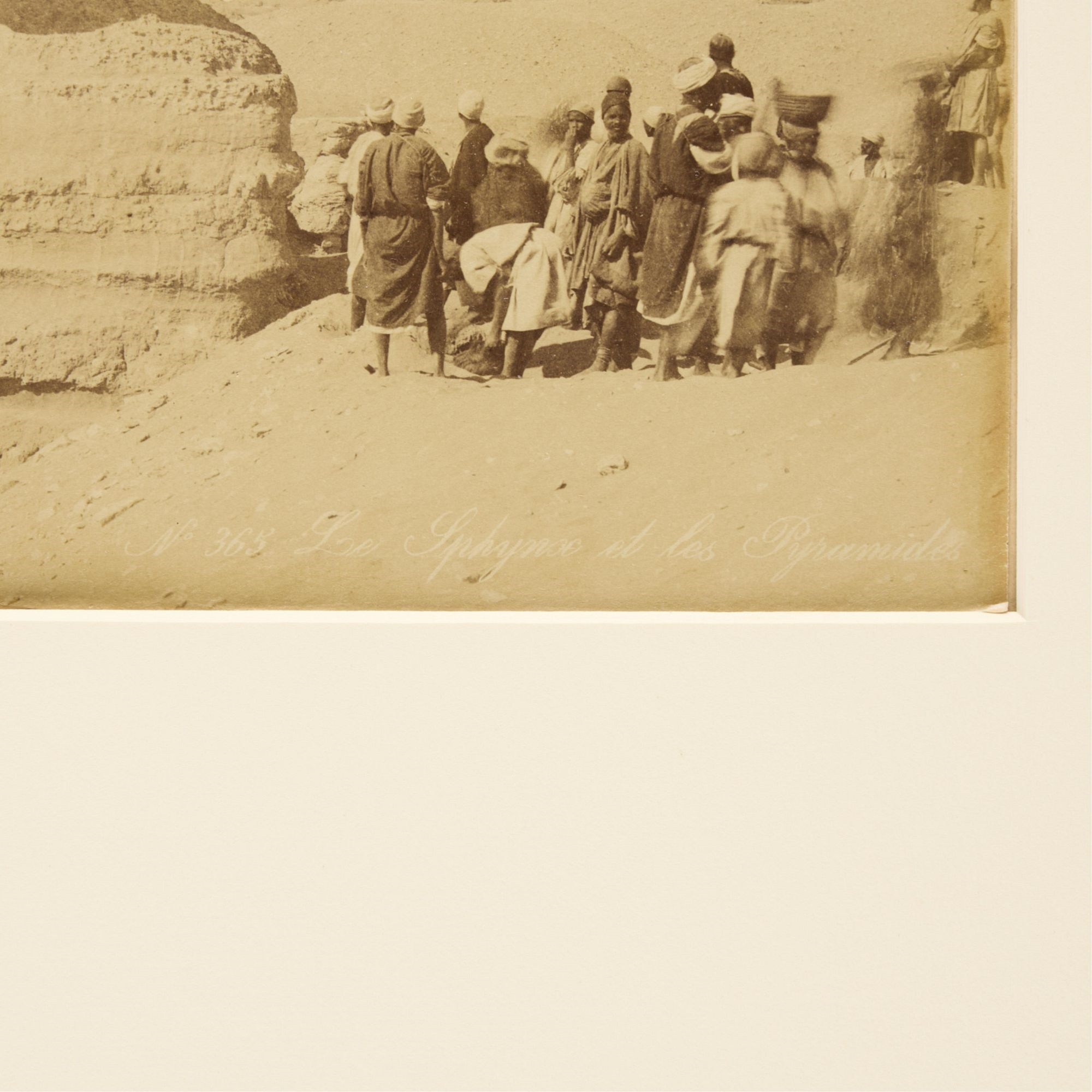 Artwork by Adelphoi Zangaki, Late 19th century albumen photograph print depicting the Great Sphinx and two of the pyramids of Giza, Made of albumen photograph print