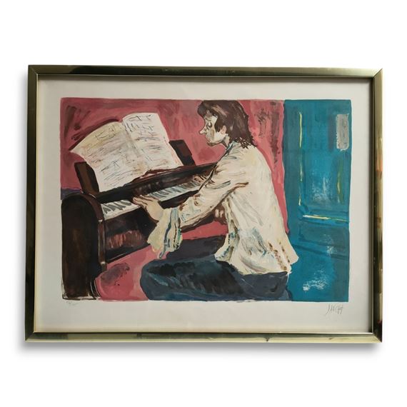Pianiste Lithographie by Gabriel Dauchot