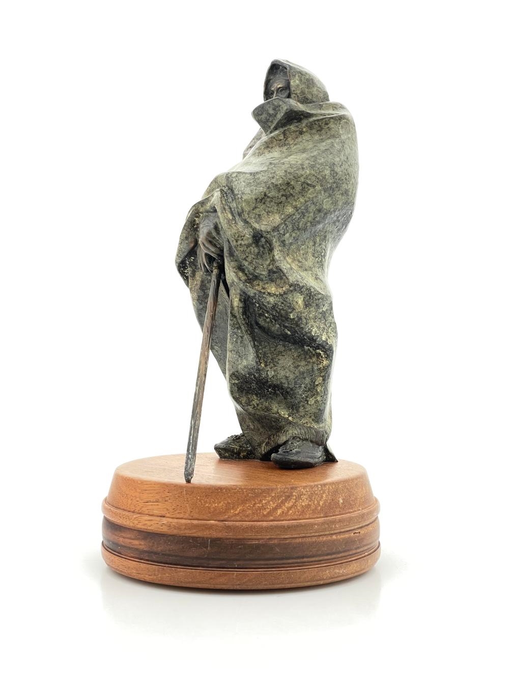 Artwork by Huberto Maestas, HUBERTO MAESTAS SHAWLED FIGURE BRONZE SCULPTURE, Made of BRONZE SCULPTURE