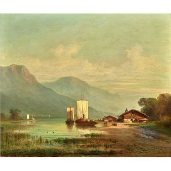 Vierwaldstättersee mit Segelschiffen - Louis Mennet