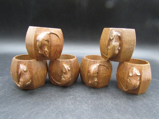 Robert Thompson | A set of six 'Mouseman' oak napkin rings | MutualArt