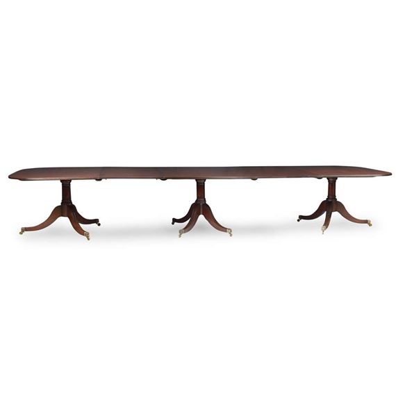 Daniel Smith | GEORGE III STYLE MAHOGANY TRIPLE PEDESTAL DINING TABLE ...