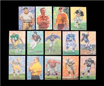 FOURTEEN AUTOGRAPHED PRO FOOTBALL HALL OF FAME CARDS - Joe D Gibbs
