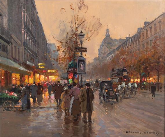 Boulevard des Italiens, Paris by Edouard Léon Cortès