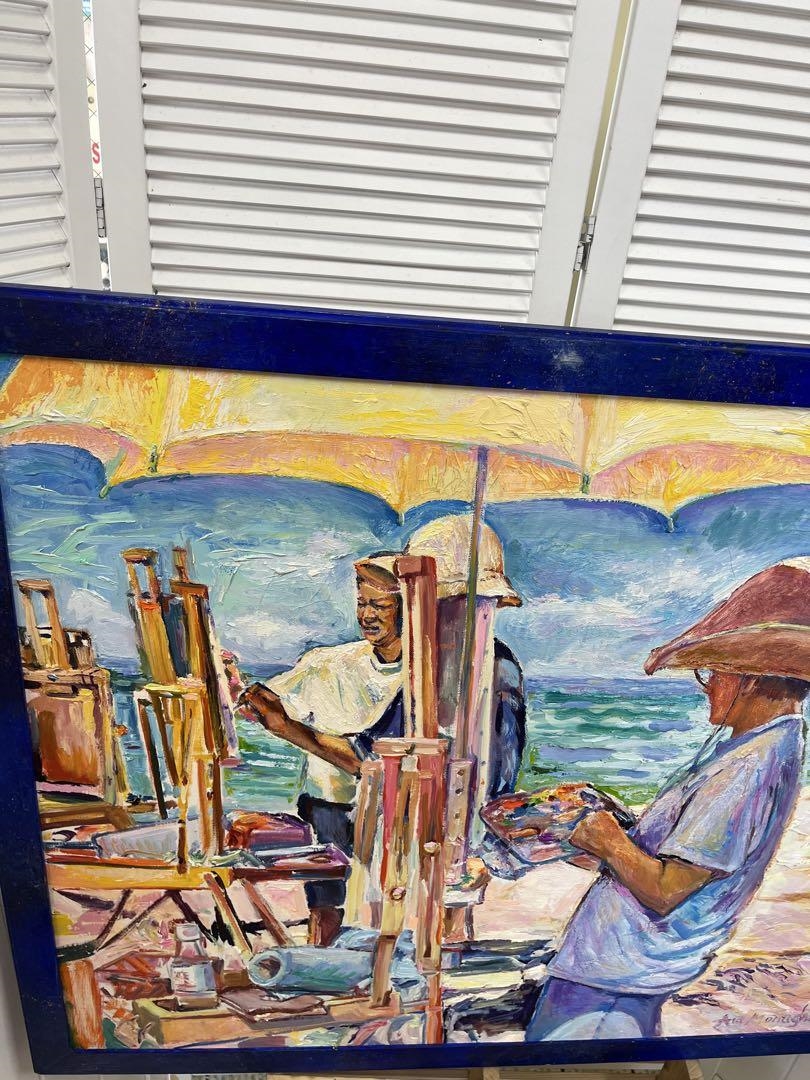 Artwork by Anna Monaghan, Giant Hawaiian Art Original Art Authentic Anna Monaghan Framed, Made of painting