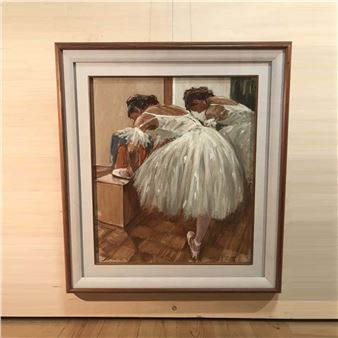 Yoshitaro Araki Ballerina in Pointe Shoes Oil Painting No.F10 - Yoshitaro Araki
