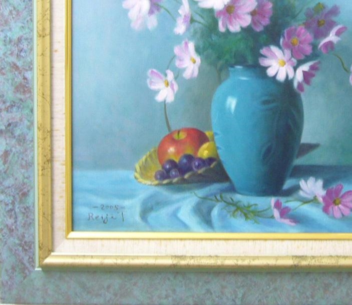 Artwork by Reiji Tazawa, Painting oil painting Reiji Tazawa hand-painted oil painting still life vase and universe F10, Made of Painting oil painting Reiji Tazawa hand-painted oil painting