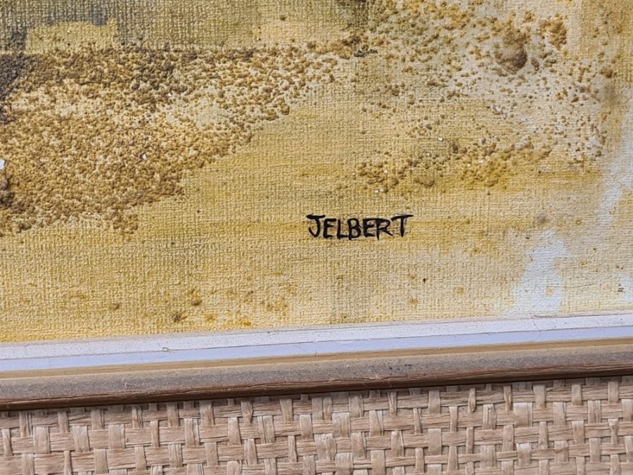 Wendy Jelbert | Wendy Jelbert; an oil of children rock pooling titled ...