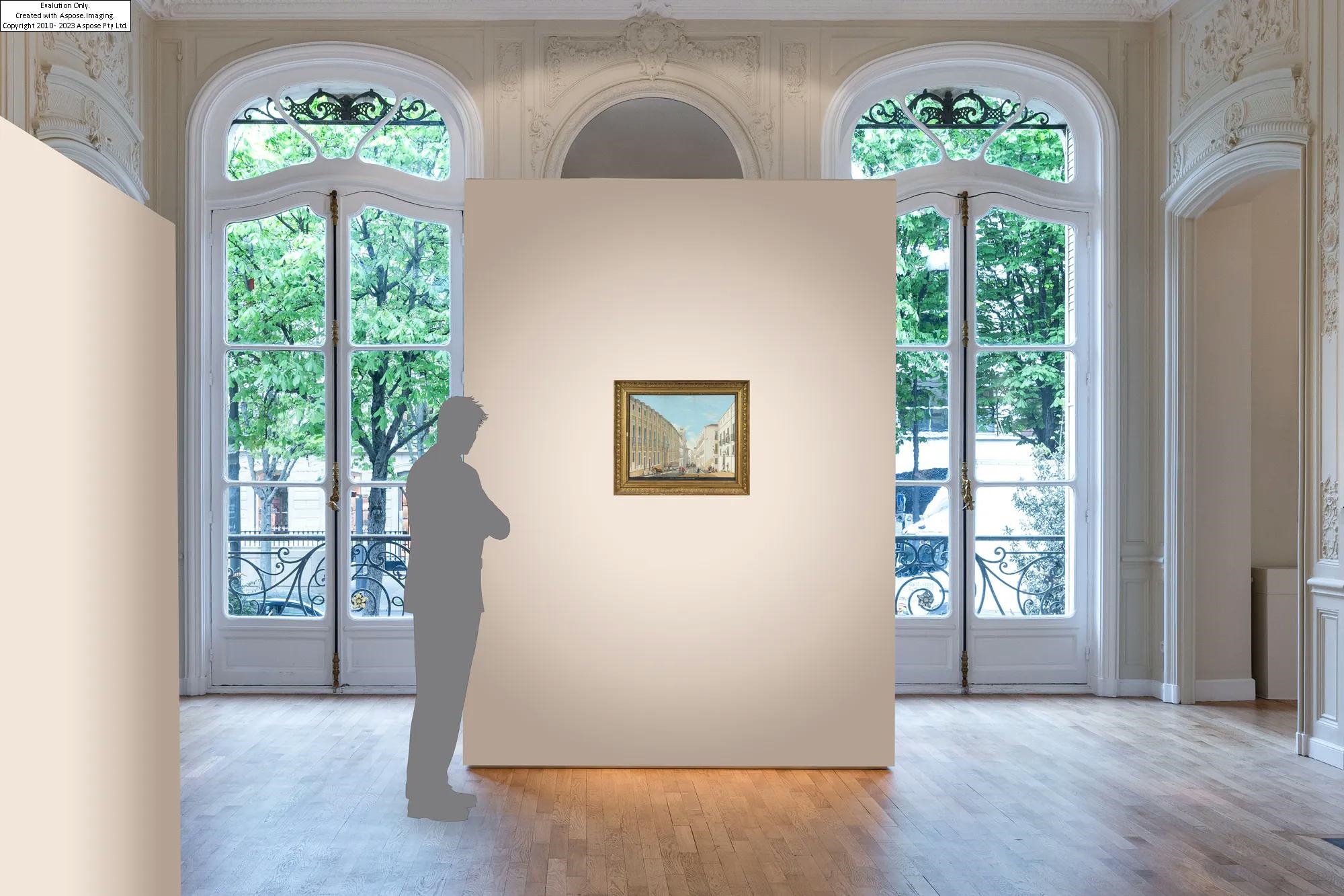 Artwork by Giuseppe Verani, La reine Marie-Thérèse d'Autriche-Este (1773-1832) au balcon du palais royal à Cagliari, saluant la garde en compagnie de ses filles,, Made of gouache