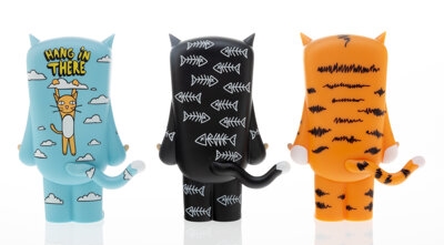 Artwork by Chris RWK, Kid in a Cat Costume (three works, Made of painted cast vinyl