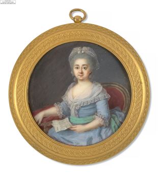 Portrait de femme assise tenant une lettre - Antoine-Joseph Helant