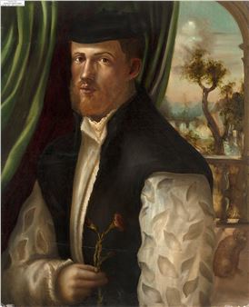 Portrait d'un jeune homme tenant un œillet - Marco Bigio