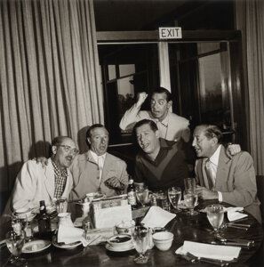 Groucho Marx, George Jessel, Milton Berle, Eddie Cantor and Buddy Lester at Hillcrest Country Club by Sid Avery, 1953