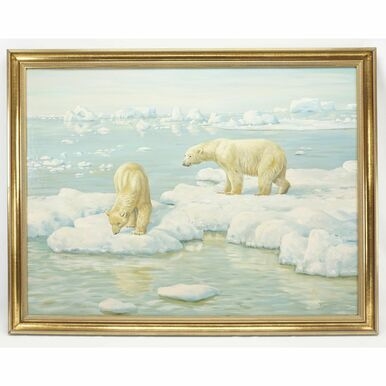 Artwork by Friedrich Reimann, Eisbären, Made of oil on hardboard