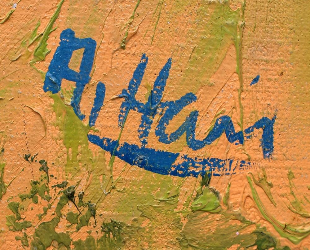 Artwork by Alfred Hair, ALFRED HAIR FLORIDA HIGHWAYMEN CORDGRASS PALMS, Made of Oil on Canvas