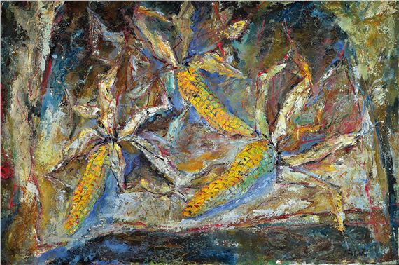 still life with corn cobs by Paul Löffler, 1938-1995