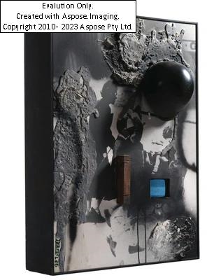 Artwork by Wolf Vostell, La fine de la Guerra n. 4, Made of mixed media and assemblage on wood