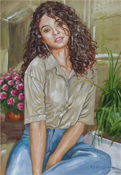 DANIE CRONJE - Portrait of a Seated Girl by Danie Cronje, 20th Century