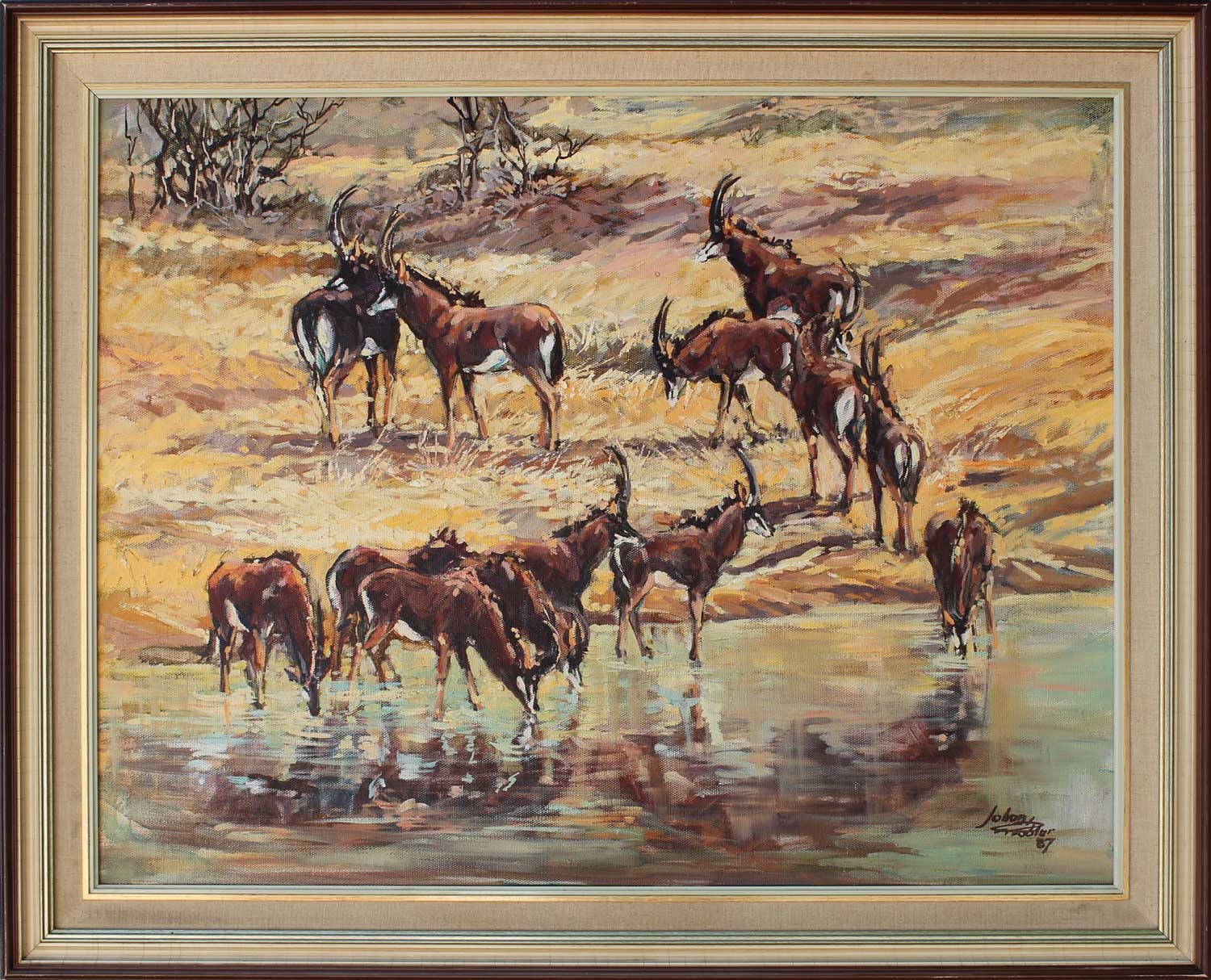 Artwork by Johan Grobler, JOHAN GROBLER - Sable Antelope, Made of Oil on Board