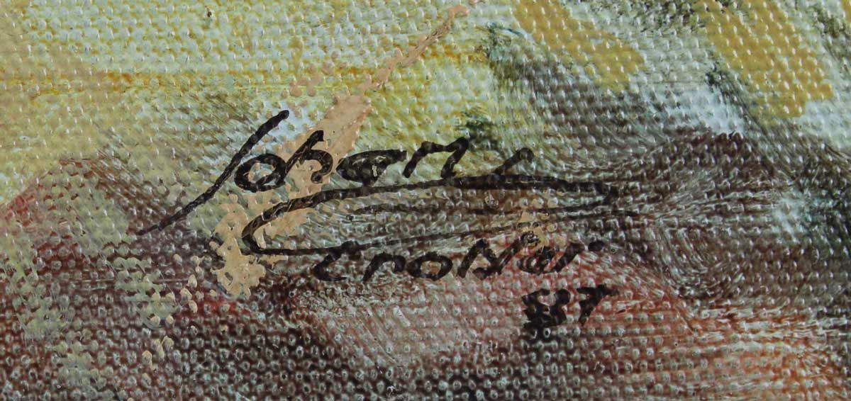 Artwork by Johan Grobler, JOHAN GROBLER - Kudu in a Dry Riverbed, Made of Oil on Board