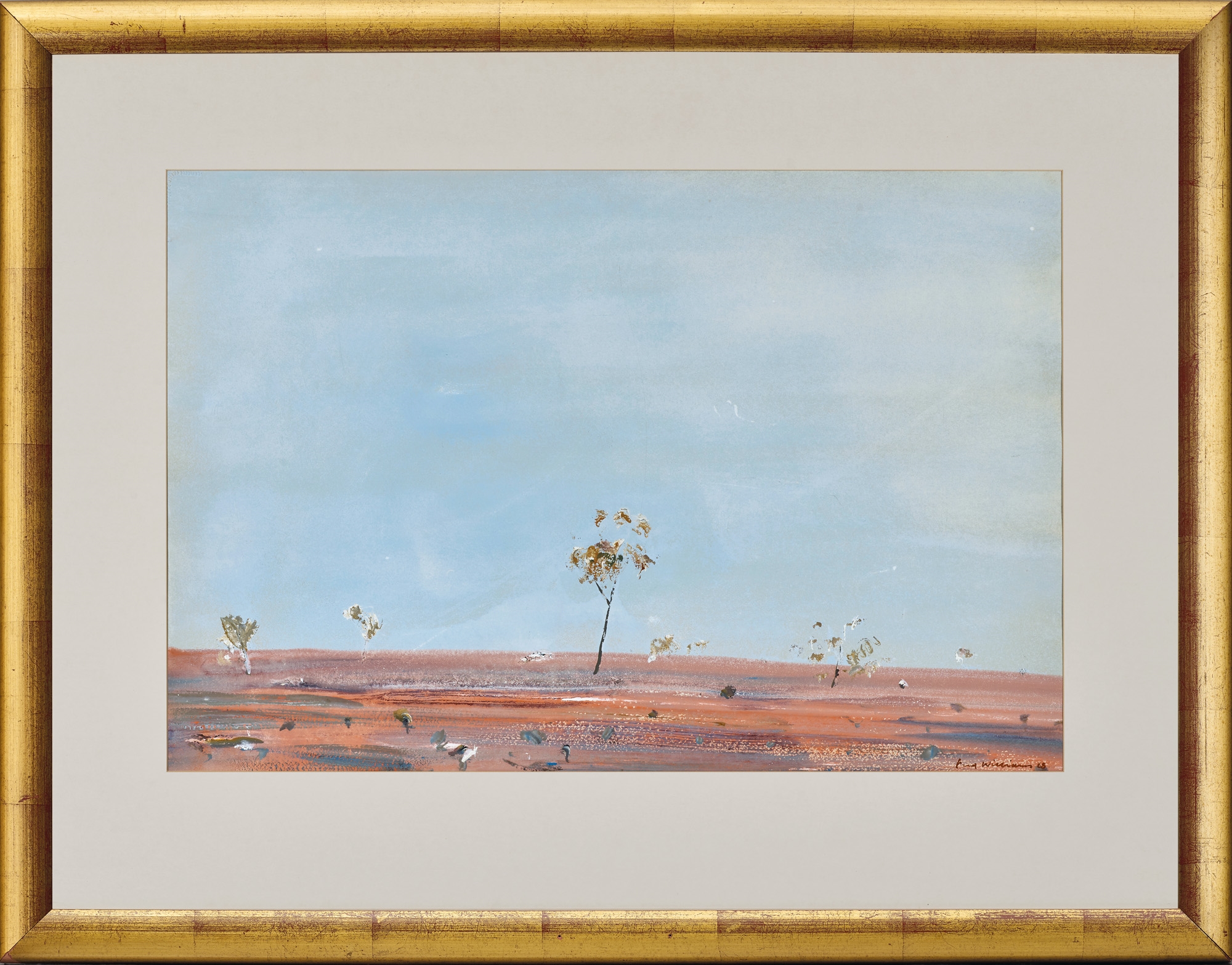 Artwork by Fred Williams, Desert Landscape (Tibooburra series) 1968, Made of gouache on paper
