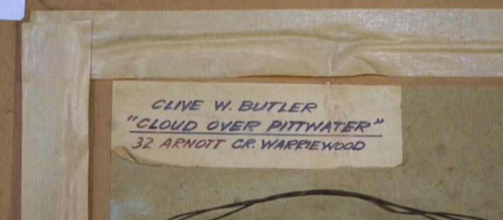 Artwork by Clive W Butler, Cloud Over Pittwater, Made of Oil on board