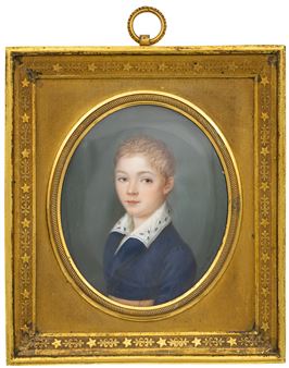 Portrait eines jungen Edelmannes mit blauem Mantel - Ernest Christian Weser