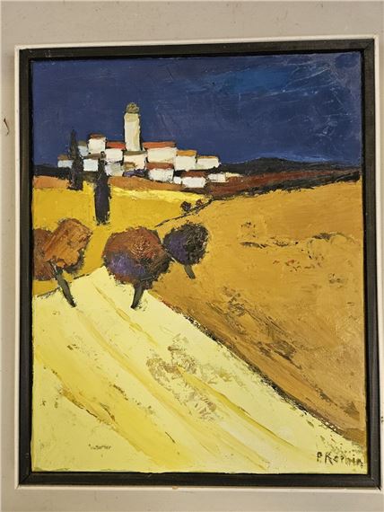 Pierre KERNIN (XXe) Paysage et village Huile sur toile signée en bas à droite et au dos 41 x 33 cm Petites usures - Pierre Kernin