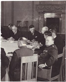 Winston Churchill, Franklin Roosevelt and other members of the Yalta delegation at the Livadia Palace in 1945 - Samariy Gurariy