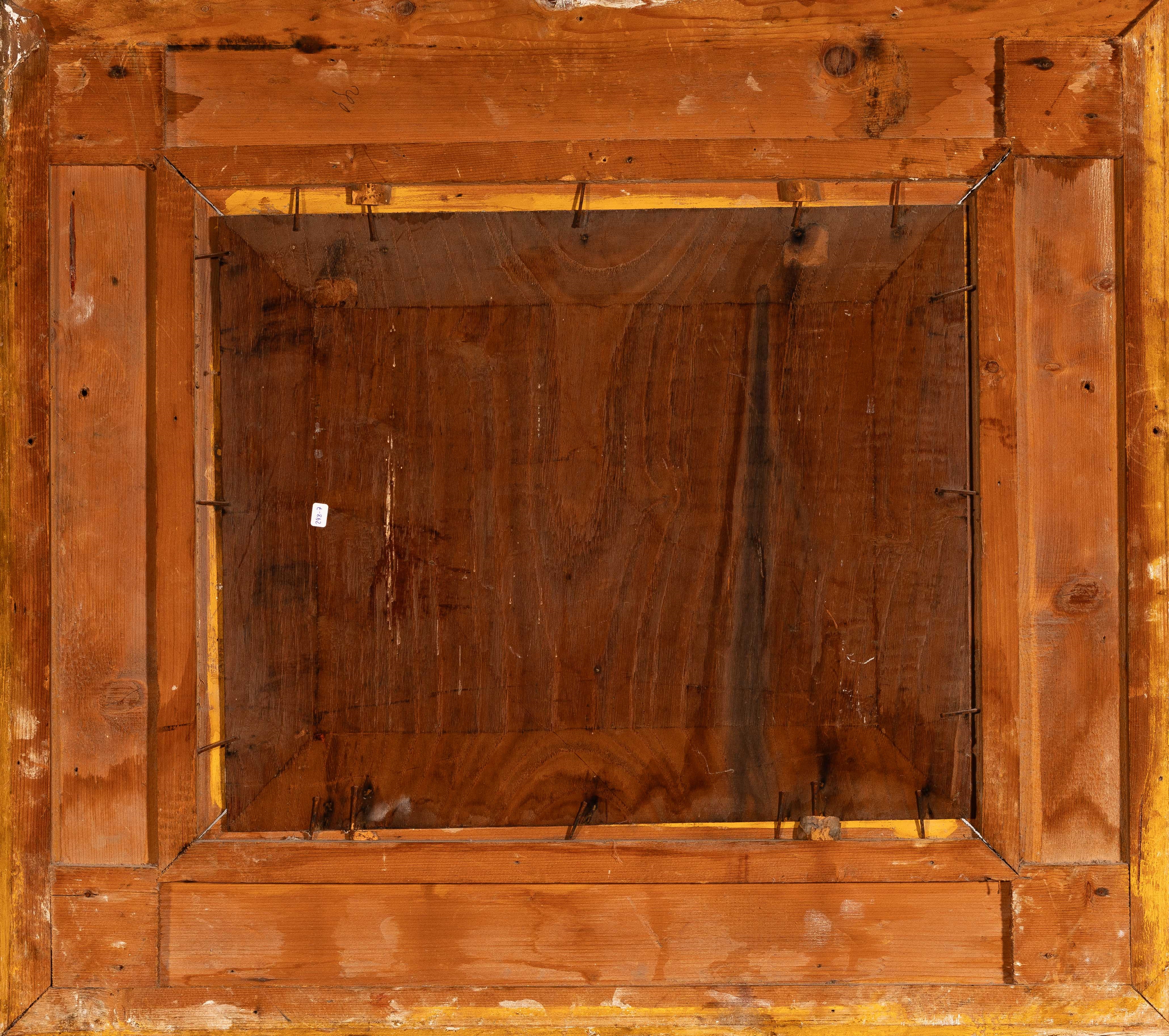 Artwork by Alfred Moullion, Sous les pommiers en fleurs, Made of Oil on wood