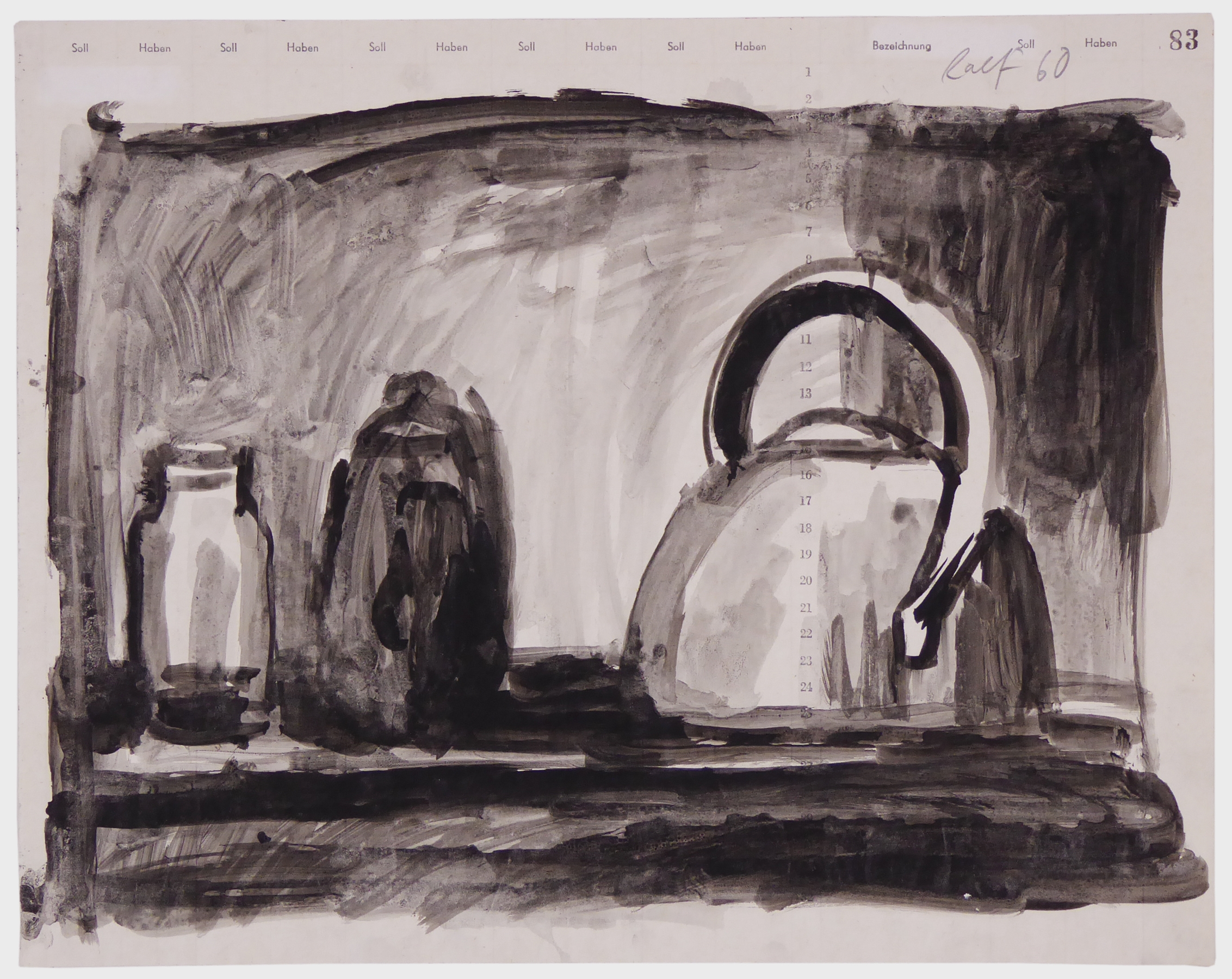 Artwork by A.R. Penck, Ohne Titel (Stillleben, Made of Gouache