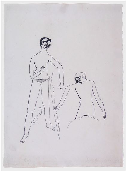 Ohne Titel (Zwei weibliche Figuren by Willi Baumeister, 1919