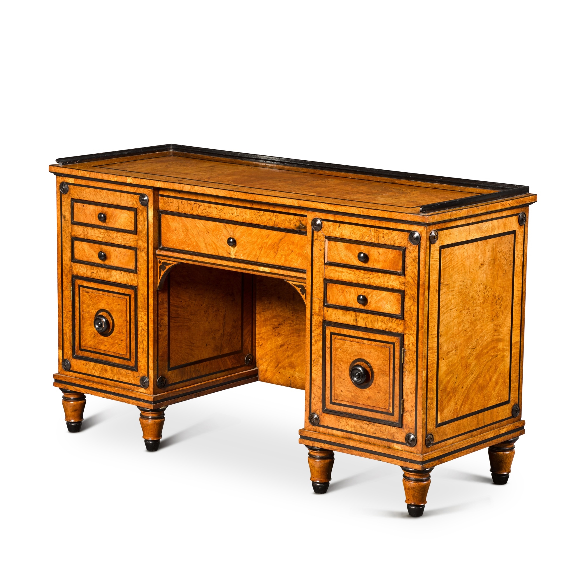 George‏ Bullock | A Regency oak and ebony kneehole table, attributed to ...
