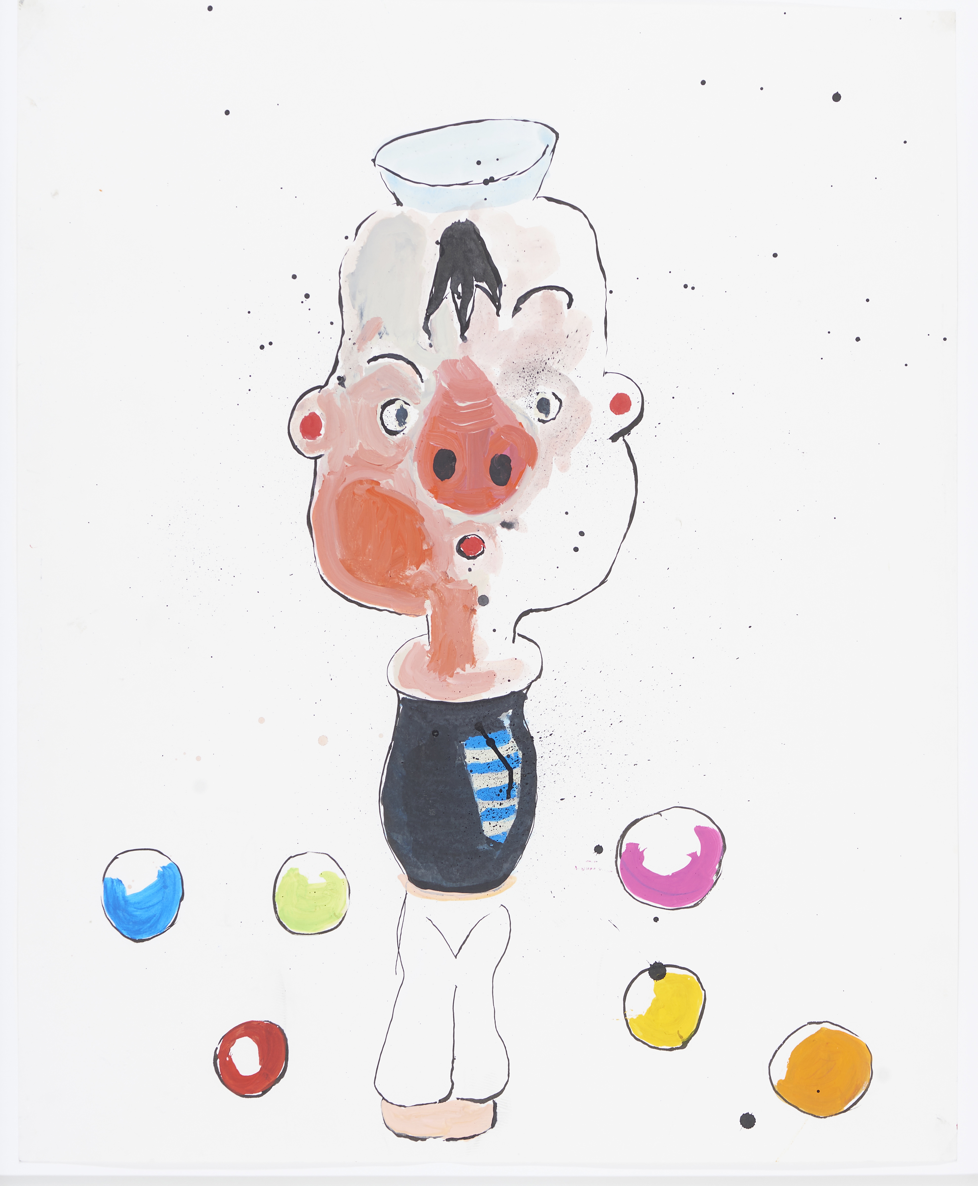 Artwork by Rui Sanches, Untitled (“Homme Quille”), 2005, Made of Gouache on paper