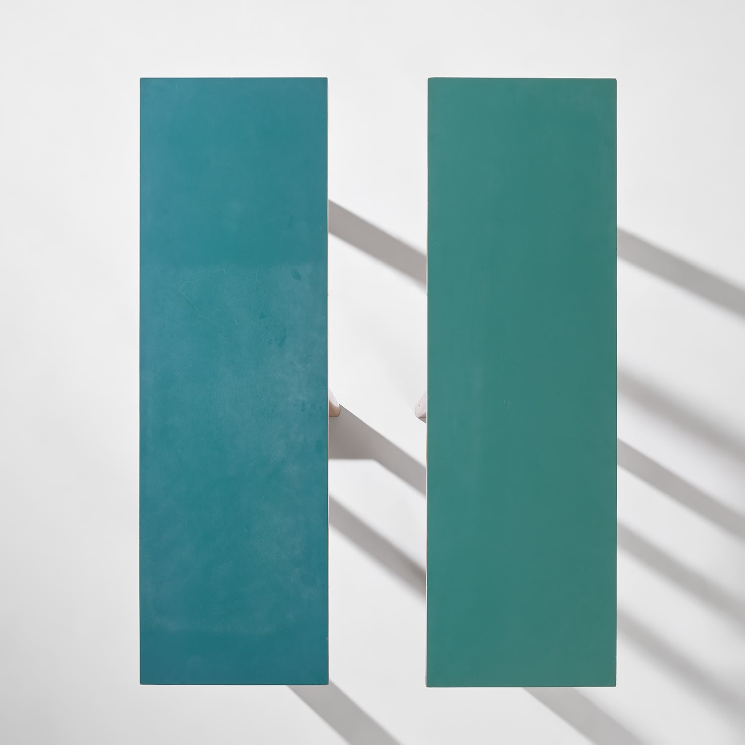 Artwork by Carlo Scarpa, Two rare console tables, Made of Cherry, beech, plastic laminate-covered wood