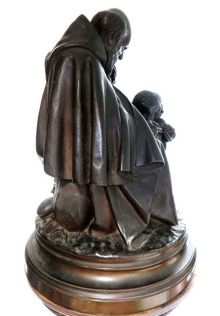Artwork by Vendredi, A Large Religious Bronze Figural Group "Vendredi Saint, Made of carved wood stand