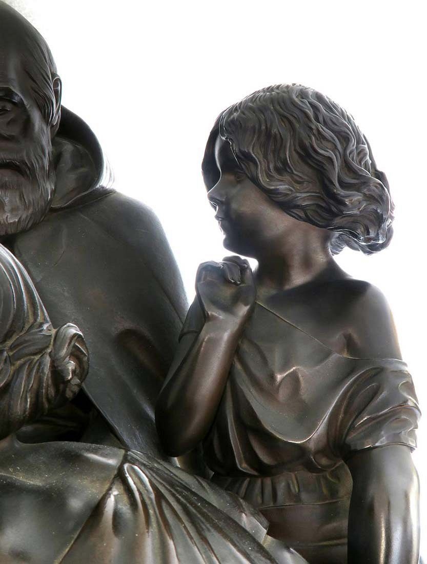 Artwork by Vendredi, A Large Religious Bronze Figural Group "Vendredi Saint, Made of carved wood stand