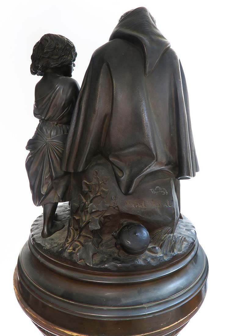 Artwork by Vendredi, A Large Religious Bronze Figural Group "Vendredi Saint, Made of carved wood stand