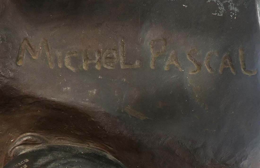 Artwork by Vendredi, A Large Religious Bronze Figural Group "Vendredi Saint, Made of carved wood stand