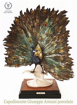 Charm Peacock, A Capodimonte Giuseppe Armani Sculpture - Giuseppe Armani