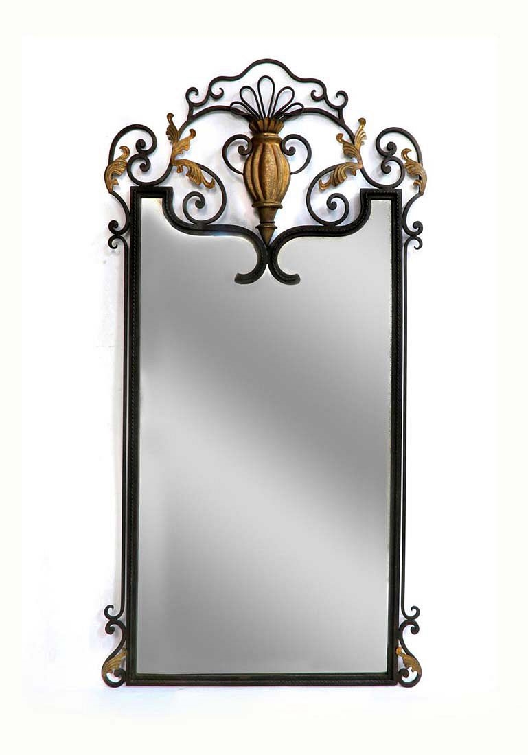 Artwork by C. Early, French Regence Wrought Iron Mirror & Console, Made of wrought iron