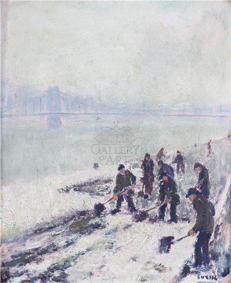 They are shoveling snow by Ödön Guzsik