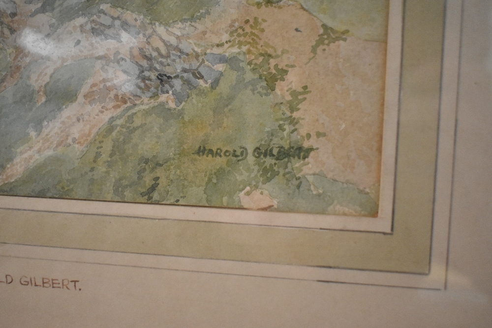 Artwork by Harold Gilbert, Harold Gilbert F.R.S.A (20th Century, British), watercolour, 'Fleshwick Bay, Isle of Man', signed to, Made of watercolour