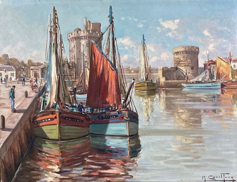 Artwork by Marc Chailloux, The port of La Rochelle, Made of Oil on canvas
