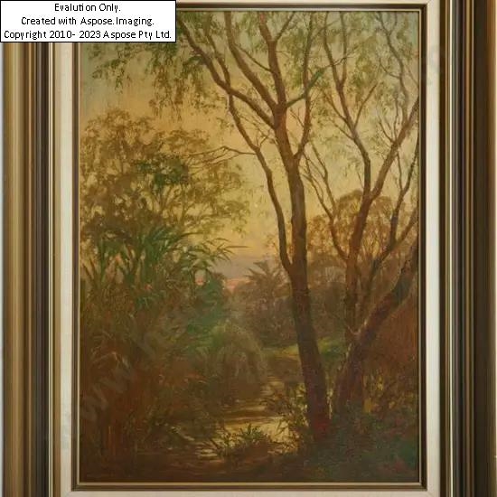 Artwork by Edmund Thomas Gouldsmith, Fern Shrouded Path, Made of Oil on board