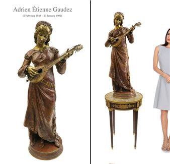Adrien Etienne GAUDEZ (1845-1902) Bronze Sculpture H42 - Adrien Etienne Gaudez