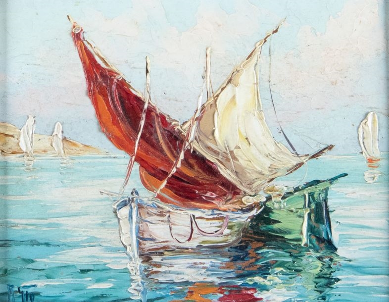 Artwork by Robert Giovani, Marine, Made of oil on panel
