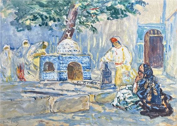 Arab women near the souk by André Suréda